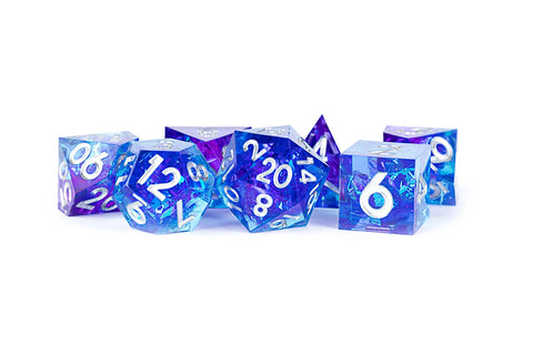 Hand Crafted Sharp Edge Dice: Oceanic Flare