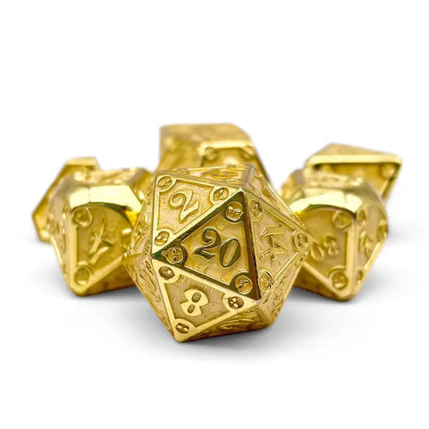 Dungeon Delve - Enchanted Parchment 7 Piece Rpg Set Alloy Metal Dice