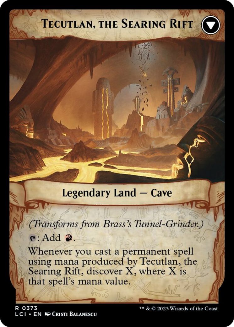 cave card mtg Brass's Tunnel-Grinder // Tecutlan, The Searing Rift [The Lost Caverns