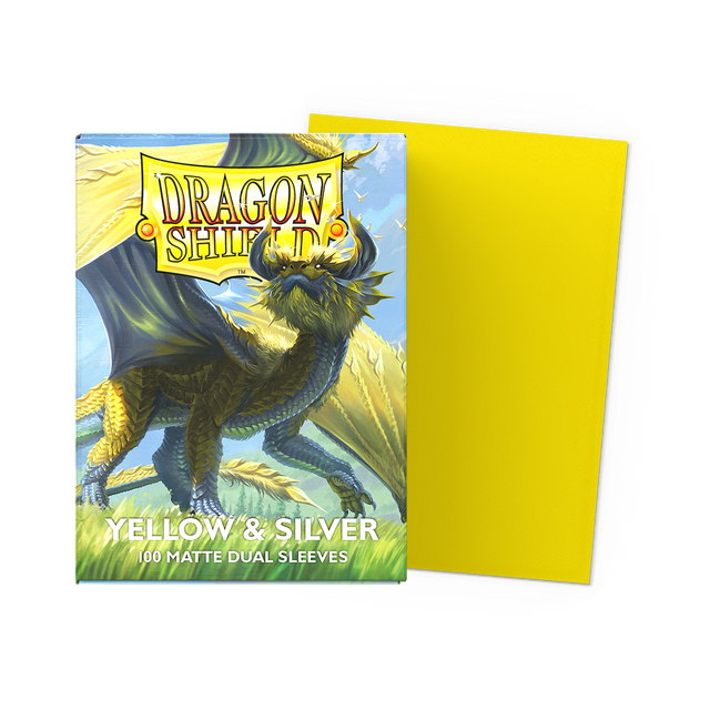 Dragon Shield Sleeves: Matte Dual - Yellow & Silver (100)