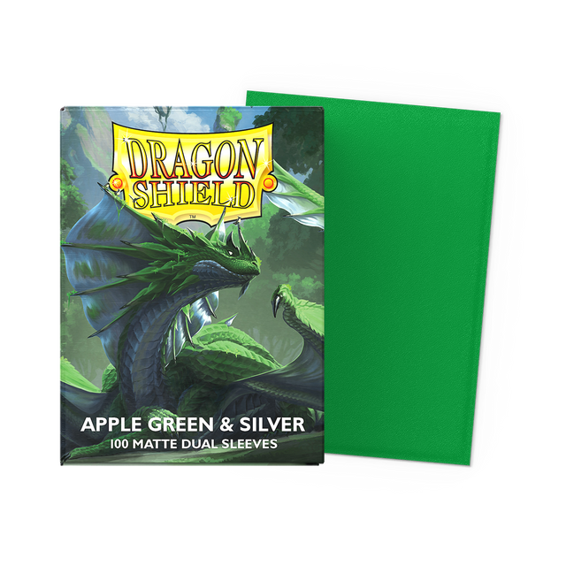 Dragon Shield Sleeves: Matte Dual - Apple Green & Silver (100)