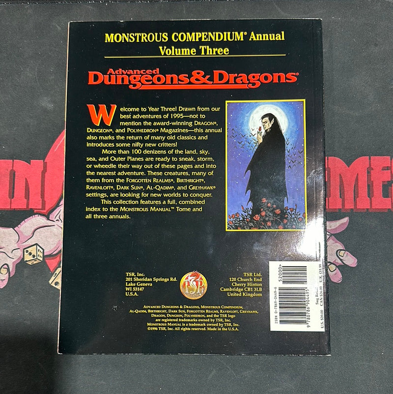 Advanced Dungeons & Dragons 2E: Monstrous Compendium Annual Volume Three (Soft Cover)