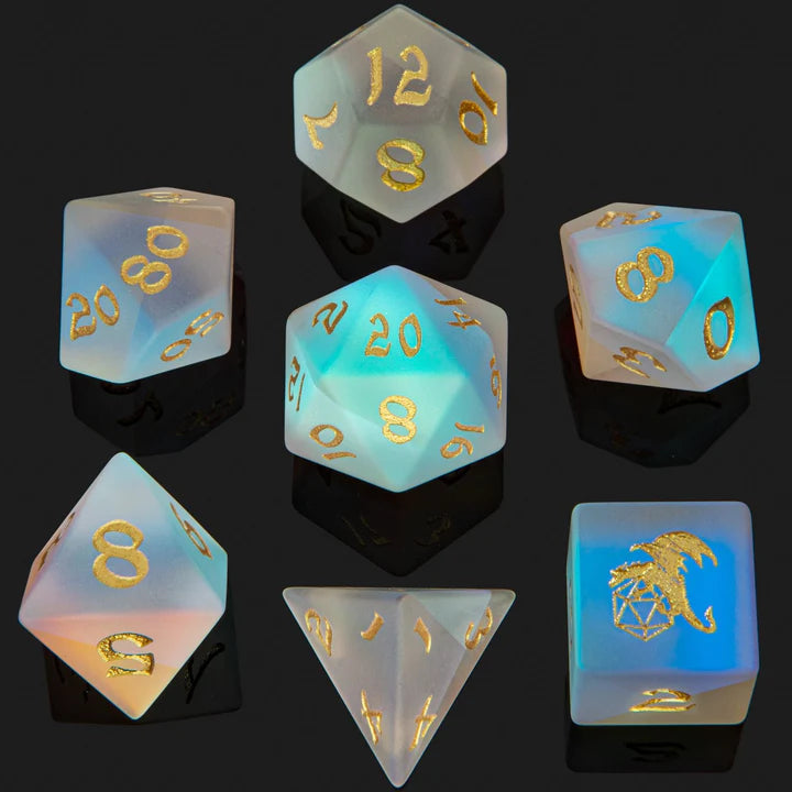 Glass K9 Dice - Frosted Prismatic