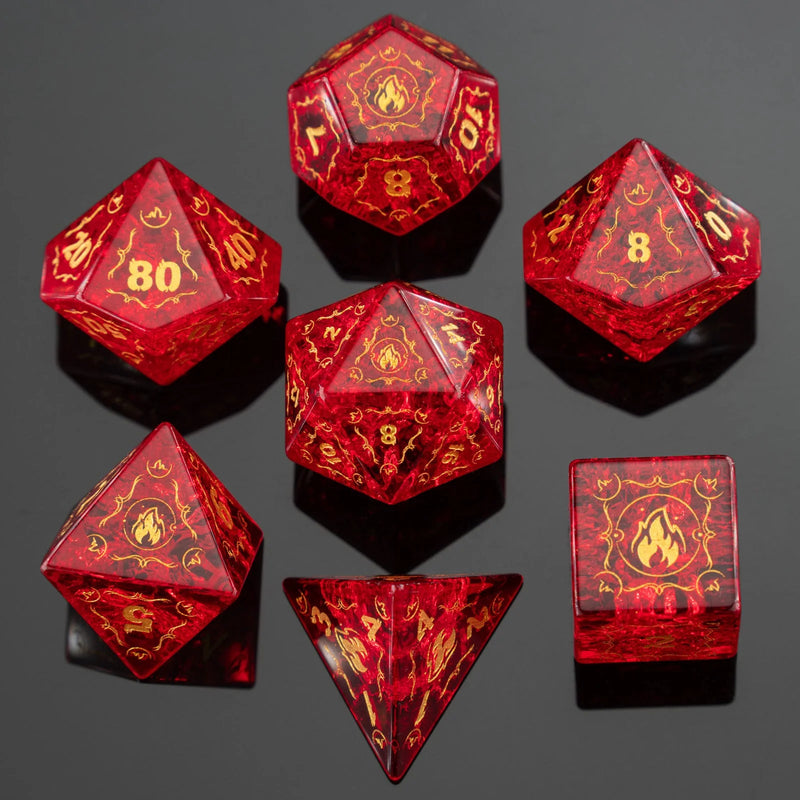 Dragon's Hoard Blasted Glass - Fire