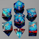 Captured Magic Hand Sanded Sharp Edge Resin Dice-Blue Red