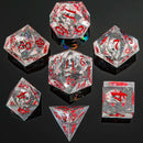 Captured Magic Hand Sanded Sharp Edge Resin Dice Set - Metal Ghost Skulls - Black