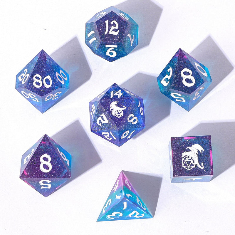 Captured Magic Hand Sanded Sharp Edge Resin Dice - Fairy Stones