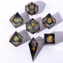 Captured Magic Sharp Edge Liquid Core Dice Polyhedral Set - Cursed Eclipse
