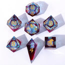 Captured Magic Sharp Edge Liquid Core Dice Polyhedral Set - Elemental Mana
