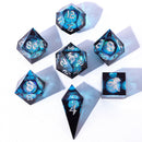 Captured Magic Sharp Edge Liquid Core Dice Polyhedral Set - Twilight Azure