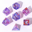 Captured Magic Hand Sanded Sharp Edge Resin Dice-Gilded Storm