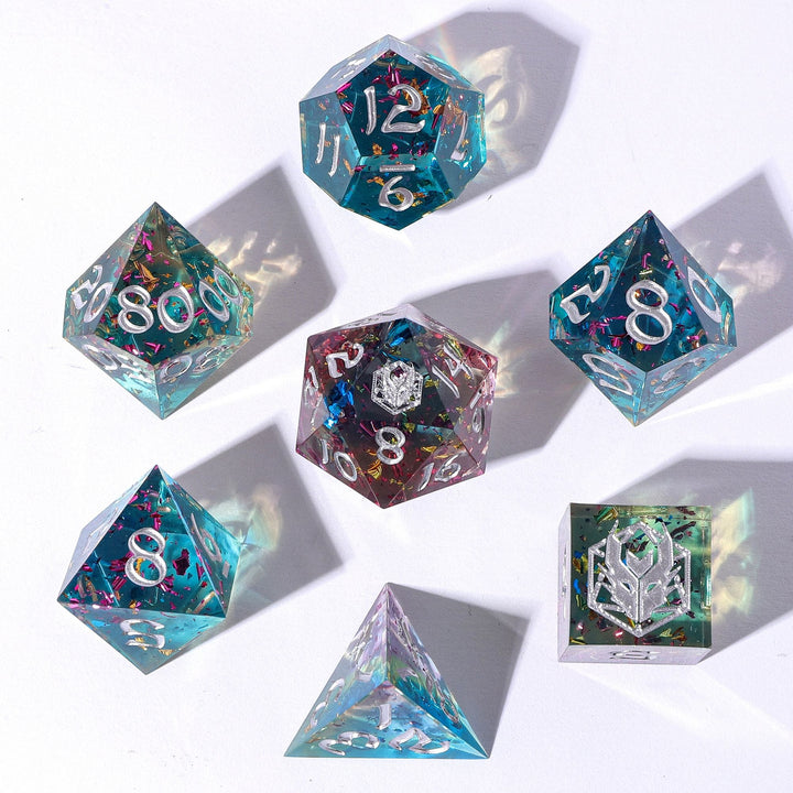 Captured Magic Hand Sanded Sharp Edge Resin Dice-Sweet Dream