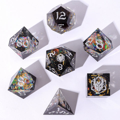 Captured Magic Hand Sanded Sharp Edge Resin Dice - Universe Dust