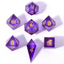 Captured Magic Sharp Edge Liquid Core Dice Polyhedral Set - Distilled Storm
