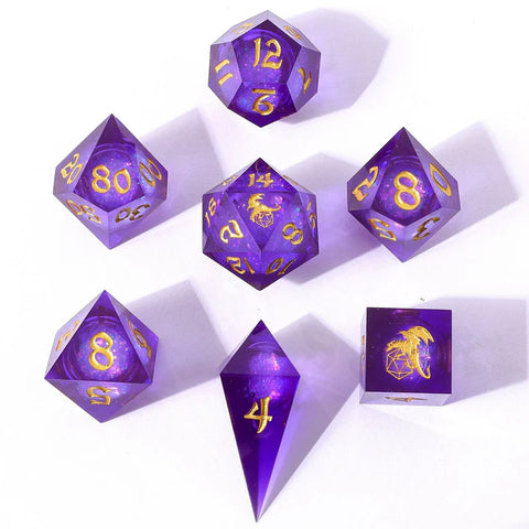 Captured Magic Hand Sanded Sharp Edge Resin Liquid Core - Purple