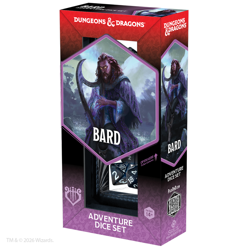 Dungeons & Dragons Adventure Dice - Bard: Blue / Black Dice | Sirius Dice