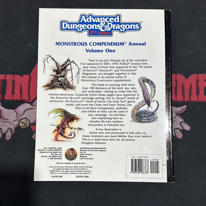 Advanced Dungeons & Dragons 2E: Monstrous Compendium Annual Volume One