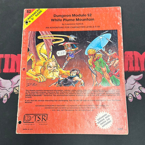 Advanced Dungeons & Dragons 1E: Dungeon Module S2 - White Plume Mountain