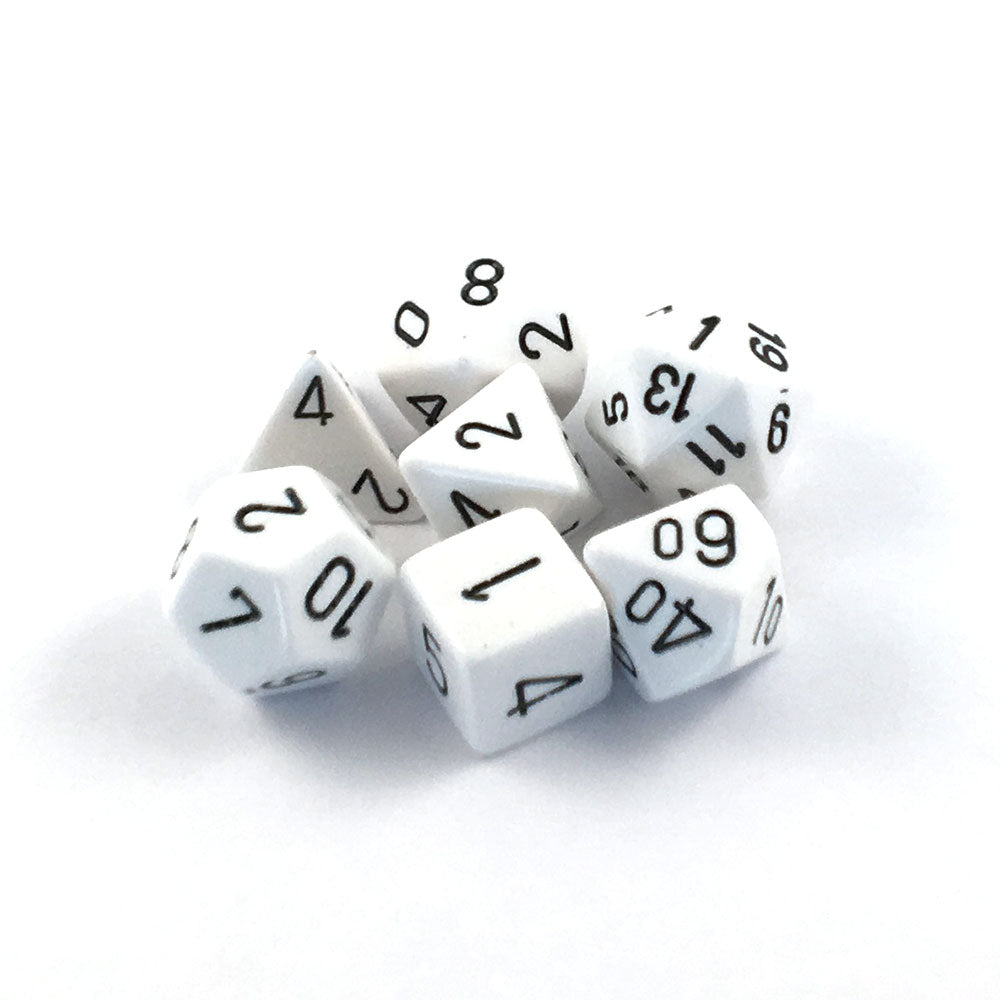 CHX 25401 White/Black Opaque Polyhedral 7 Die Set