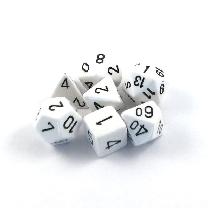CHX 25401 White/Black Opaque Polyhedral 7 Die Set