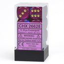 CHX 26628 Blue - Purple/Gold 16mm d6 Dice Block (12 Dice)