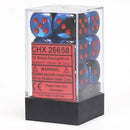 CHX 26658 Black - Starlight 16mm d6 Dice Block (12 Dice)