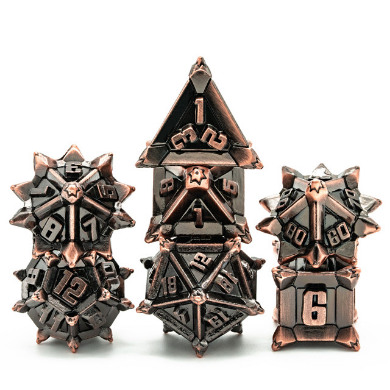 FBG4200 Warrior's Flail: Copper (Metal Polyhedral Dice Set)