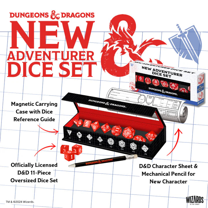 Dungeons & Dragons New Adventurer Dice Set - Red Dice