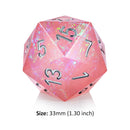 DAD363 Dice Habit: 33mm Jumbo D20 Dice - Pink Lemonade (1)