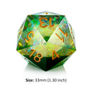 DAD364 Dice Habit: 33mm Jumbo D20 Dice - Peridot (1)