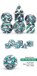 DAD669 Dice Habit: Zinc Alloy Striped Dice Set - Caribbean