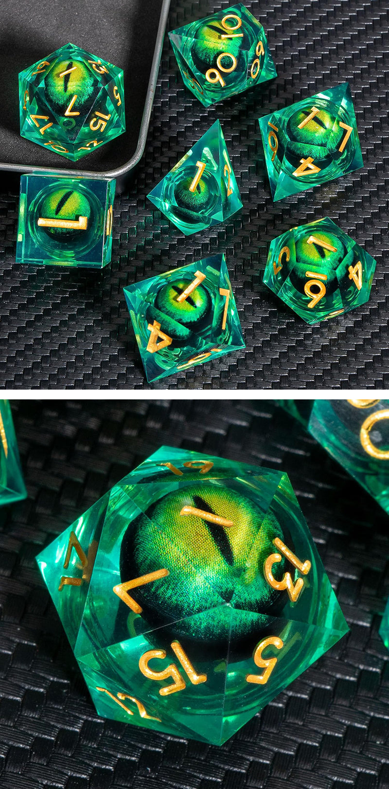 DAD699 Dice Habit: Sharp Edge Dice Set - (Dragon Eye) Specimen
