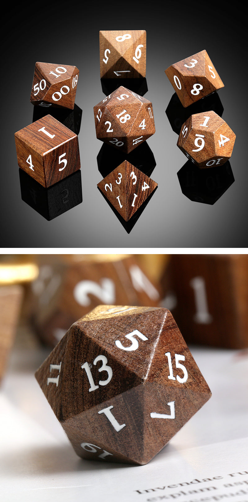 DAD839 Dice Habit: Wooden Dice Set - Yellow Balau Wood