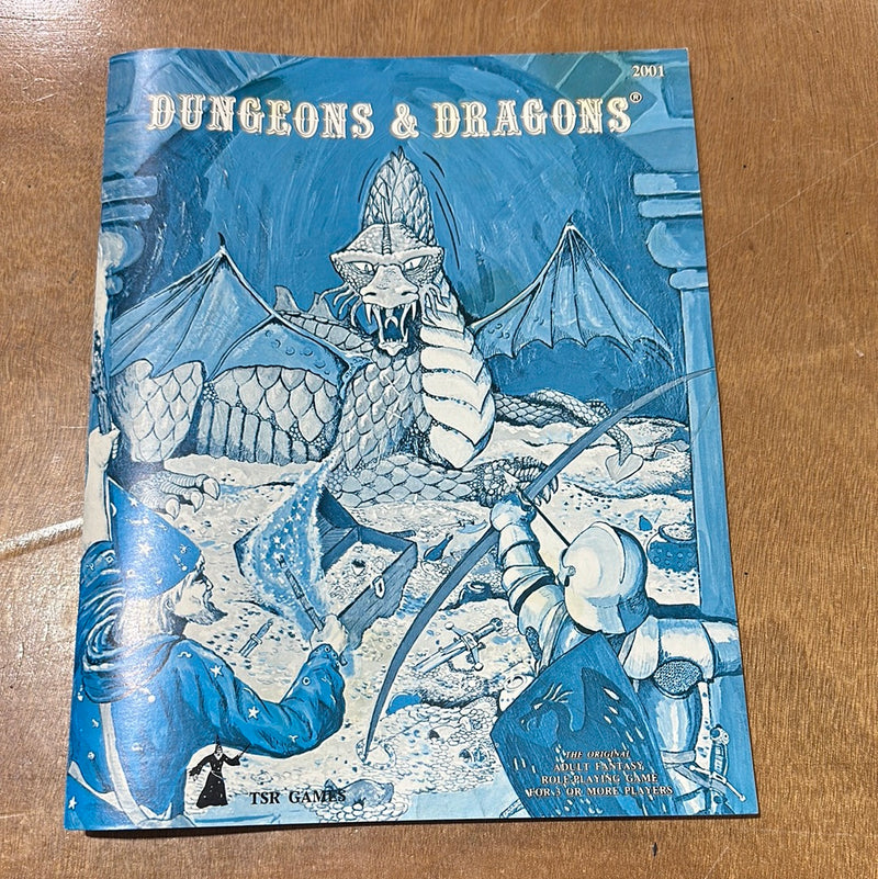 Dungeons & Dragons 1E: Basic Set (4th Printing Holmes) with dice (worn)