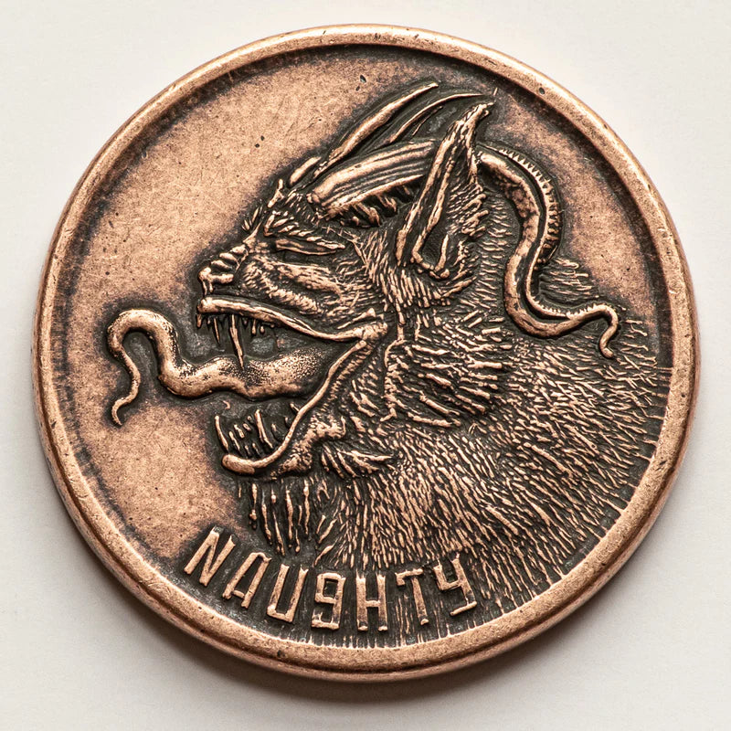 Shire Post Mint - Naughty or Nice Decision Maker - Krampus and Santa Copper Coin