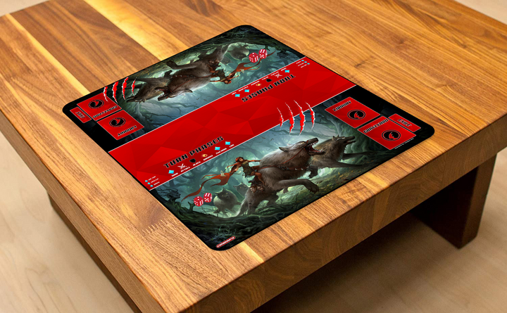 Dark Red Riding Hood Two Player XL Playmat Magic Compatible