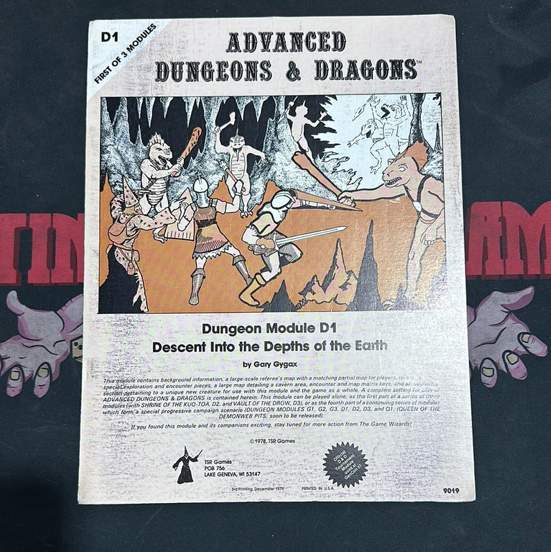 Advanced Dungeons & Dragons 1E: Descent Into the Depths of the Earth D1 (Mono Cover) B