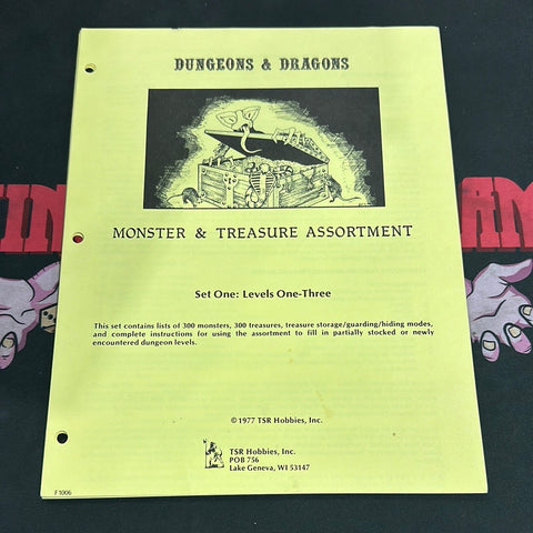 Dungeons & Dragons 1E: Monster & Treasure Assortment Set One (First Printing)