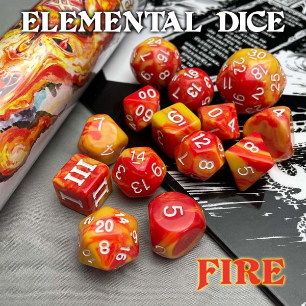 DCC RPG Dice: Elemental Dice Fire