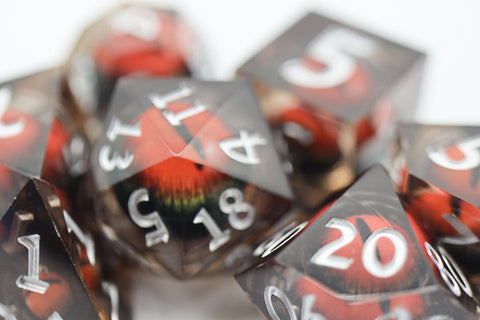 FBG2541 Sharp Edge Moving Eye - Nightvision (Polyhedral Dice Set)