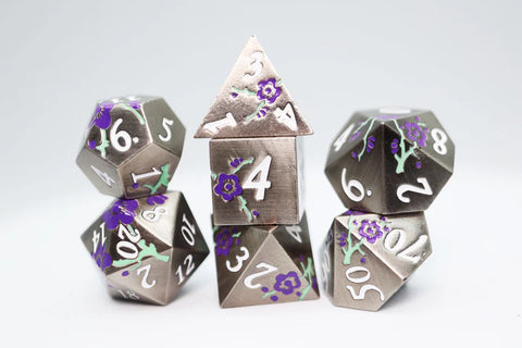 FBG4432 Silvered Jackmanii (Polyhedral Dice Set)