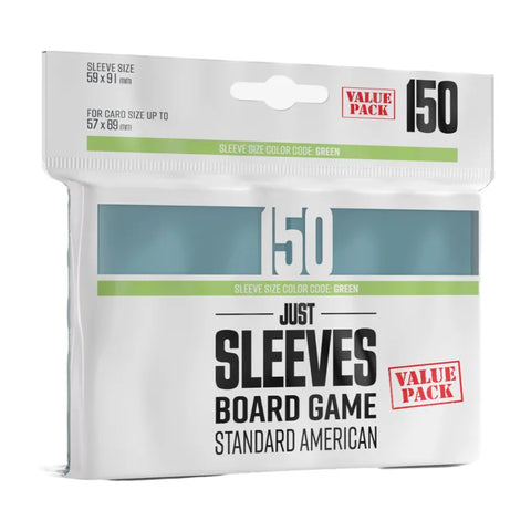 Just Sleeves: Standard American Board Game Value Pack - Clear (150)