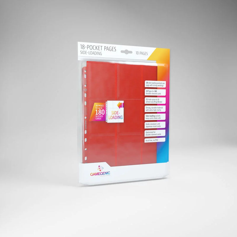 Gamegenic 18-Pocket Pages - Side-Loading (10), Red