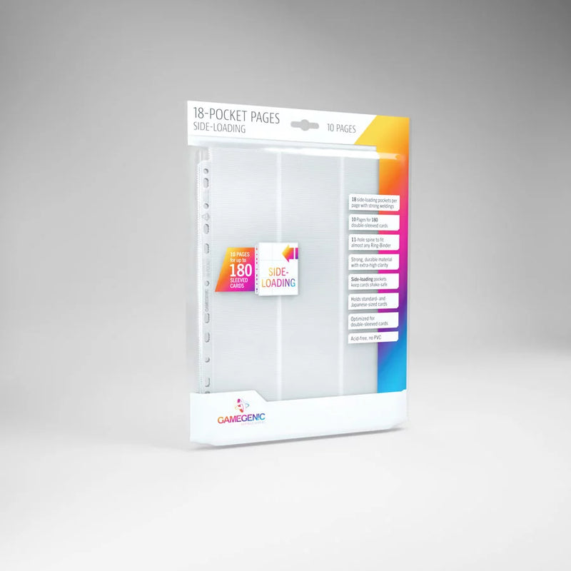 Gamegenic 18-Pocket Pages - Side-Loading (10), White