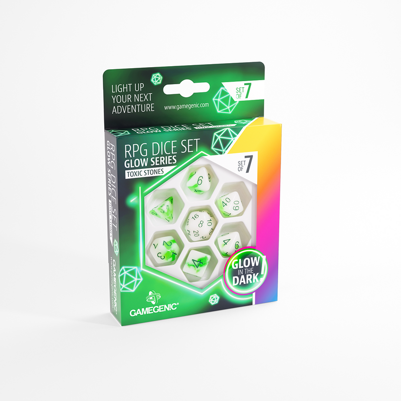 Gamegenic RPG Dice Set Glow Series: Toxic Stones