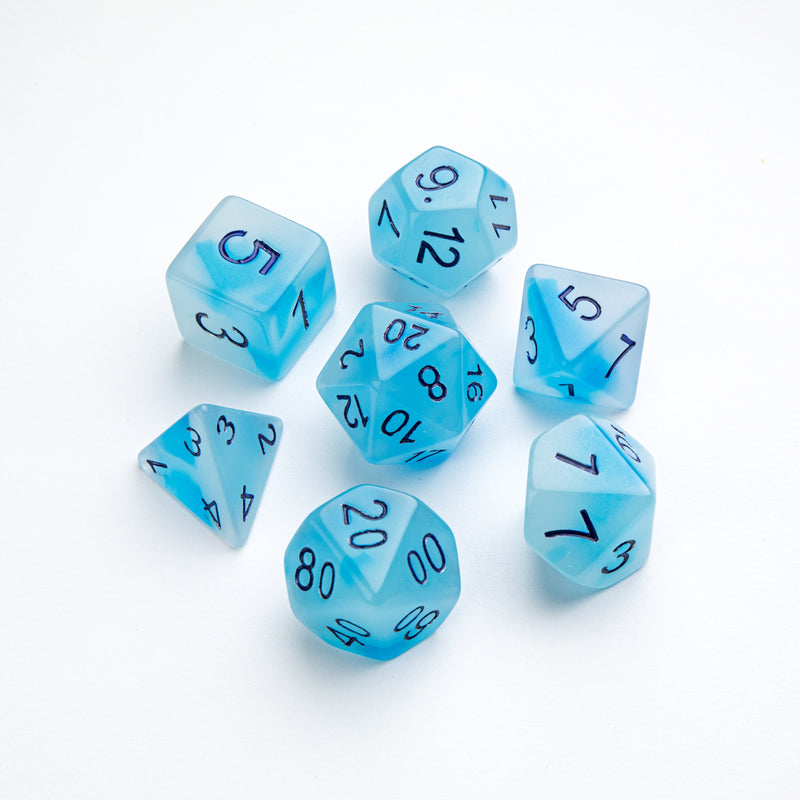 Gamegenic RPG Dice Set Glow Series: Icy Crumbs