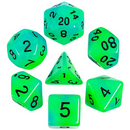 FBG2474 Glow in the Dark - Blue and Green (Polyhedral Dice Set)