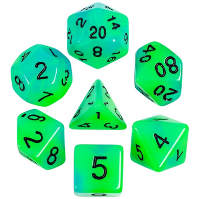 FBG2474 Glow in the Dark - Blue and Green (Polyhedral Dice Set)