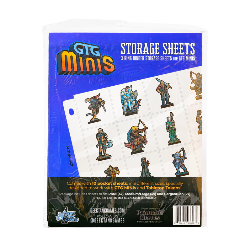 GTG Minis: Storage Sheet