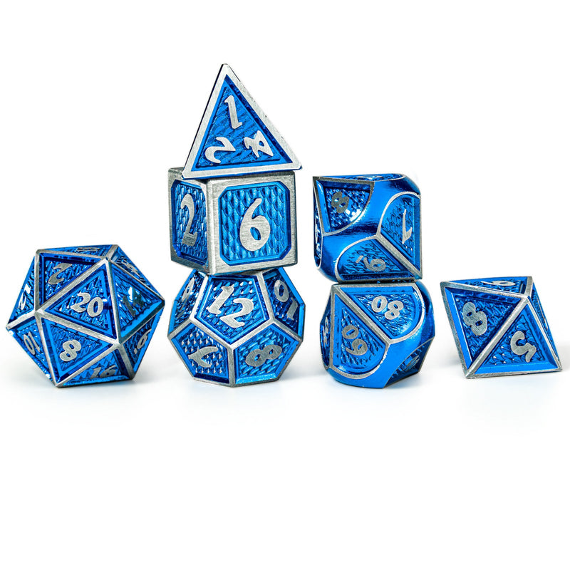 Solid Behemoth Metal Dice Set - Brushed Blue